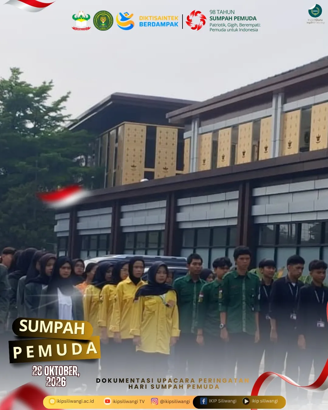 Mahasiswa mengikuti upacara peringatan Hari Sumpah Pemuda