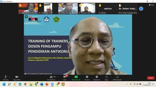 Training of Trainer Dosen Pendidikan Anti Korupsi bersama Komisi Pemberantasan Korupsi (KPK)
