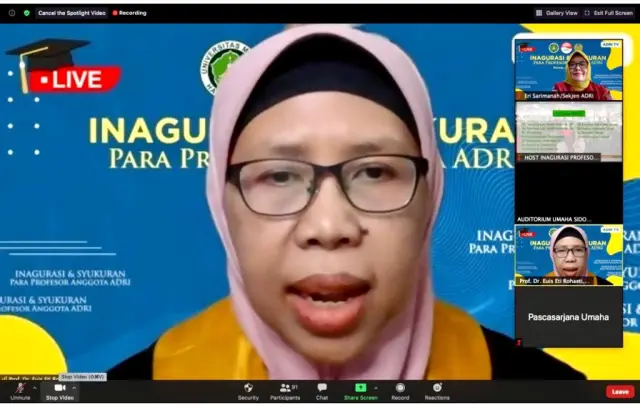 Inaugurasi dan Syukuran Virtual Para Profesor Anggota ADRI