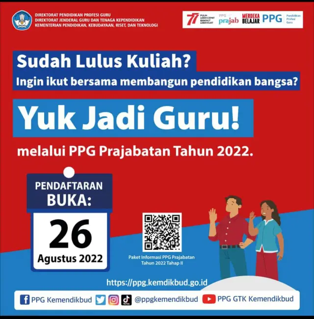 Pendaftaran Mahasiswa PPG Prajabatan Tahun 2022