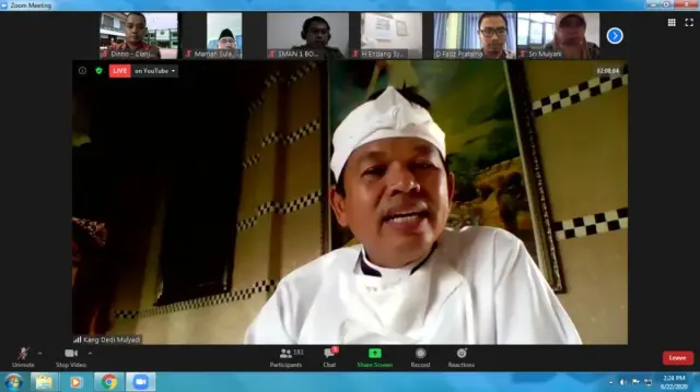 Dedi Mulyana, Anggota Komisi 4 DPR RI jadi Pemateri Webinar Guru Sunda Milenial IKIP Siliwangi