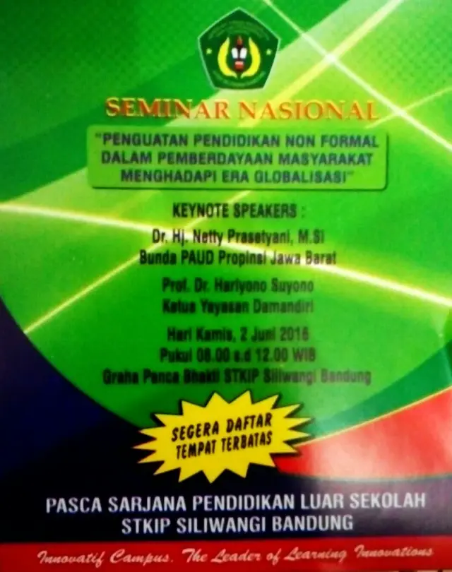 Call for Paper, Seminar Nasional Pascasarjana PLS STKIP Siliwangi