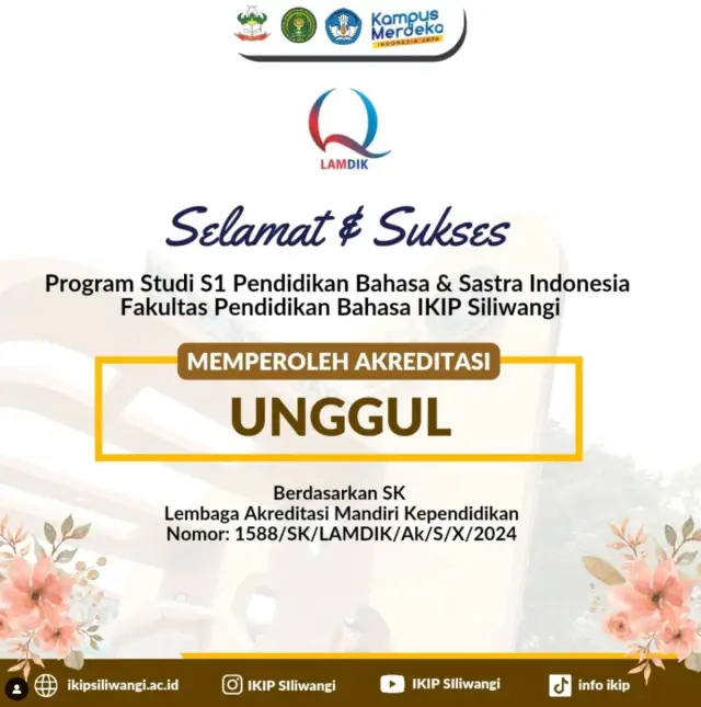 Terakreditasi Unggul! Pendidikan Bahasa dan Sastra Indonesia IKIP Siliwangi: Bukti Komitmen Terhadap Kualitas